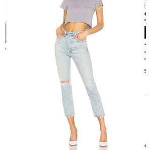 Agolde Riley High Rise Straight Crop in Shatter sz 29
